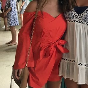 Nasty Gal Red Off The Shoulder Romper